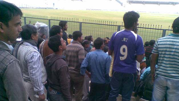 The crowd turned up in numbers for the crucial day in the quarter-final encounter. Photo Courtesy - Abhishek Mukherjee