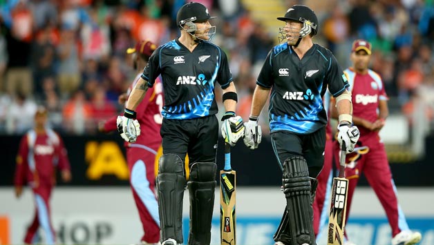 Brendon McCullum (left) was unbeaten on 60 and Luke Ronchi was on 48 © Getty Images