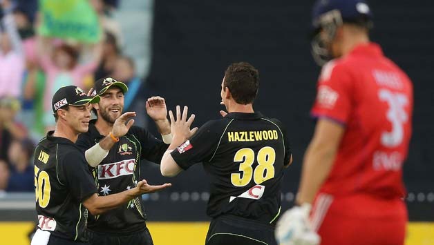 Josh Hazlewood, (second from right) was the wrecker-in-chief for Australia © Getty Images