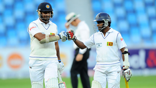 Kumar Sangakkara (left) and Kaushal Silva played with cation to frustrate the Pakistan bowling © AFP