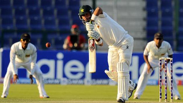 Misbah-ul-Haq hit a century in the first Test © AFP