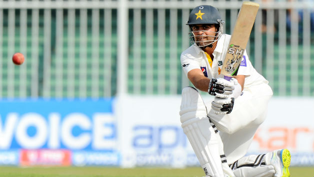 Playing in just his second Test, Ahmed Shehzad held the Pakistan batting together during his patient century © AFP 