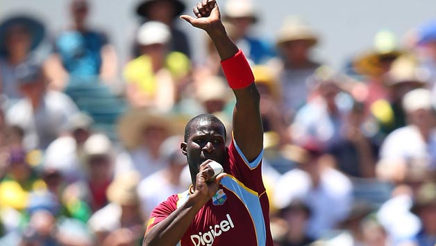 Darren-Sammy-of-the-West-Indies-bowls-during-game-two-of-the-Commonwealth-Bank-One-Day-International-Seri