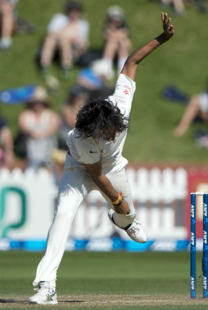 Ishant Sharma’s long hair came in the way of a simple return catch offered by Brendon McCullum when he was on 36. The rest as you know is history. McCullum has literally snatched the match from India © Getty Images