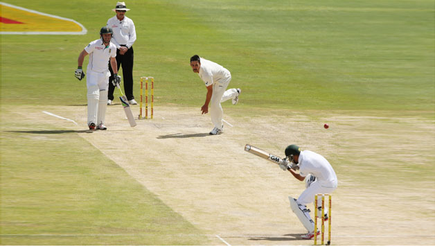 Mitchell Johnson bowled at a fiery pace throughout South Africa's first innings © Getty Images