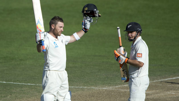 Brendon McCullum (left) and BJ Watling have also recorded the second highest partnership for New Zealand in the second innings of a Test match © AFP