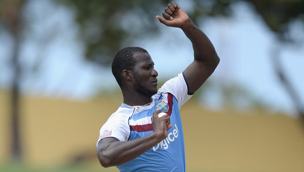 Darren-Sammy-of-the-West-Indies-bowls-during-a-nets-session-at-Sir-Vivian-Richards-2