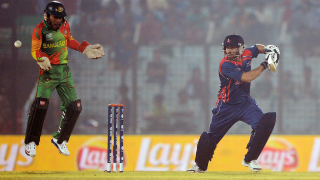 Sharad Vesawkar (right) scored 40 for Nepal © AFP