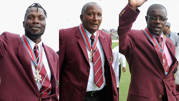 Curtly Ambrose, Andy Roberts and Richie Richardson were conferred honorary knighthood © Getty Images