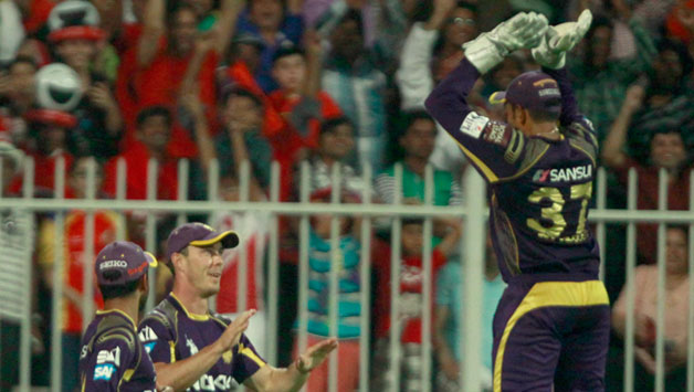 Chris Lynn celebrates after taking the catch of AB de Villiers © IANS