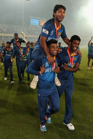 After witnessing heartbreaks in final after final, Mahela Jayawardene and Kumar Sangakkara (above) bowed out from the shortest format with match-winning performances © Getty Images