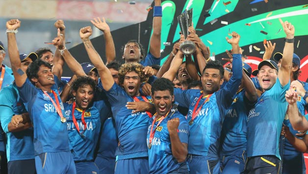 Kumar Sangakkara scored an unbeaten 52 as Sri Lanka won the ICC World T20 2014 © AFP