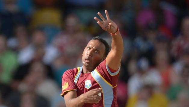 Samuel-Badree-of-the-West-Indies-bowls-during-the-1st-T20-International-between-the-West-Indies-and-Engla