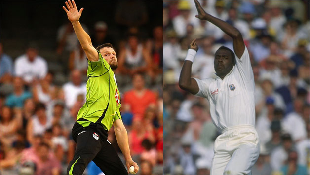 Dirk Nannes (left) and Ian Bishop (right) have a few tricks up their sleeve to outfox batsmen © Getty Images