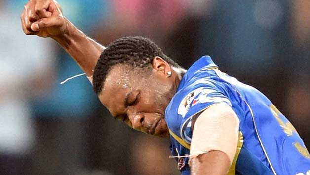 Kieron Pollard (above) threw his bat at Mitchell Starc during the MI-RCB clash © PTI