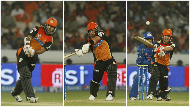 From left: Shikhar Dhawan, Aaron Finch and David Warner have the burden of scoring the runs for Sunrisers Hyderabad © IANS