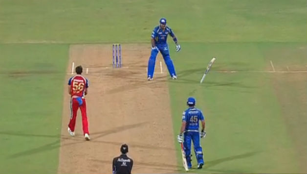 Mitchell Starc (left) was fined 50 per cent of his match fee while Kieron Pollard (top right) was fined 75 per cent of his.