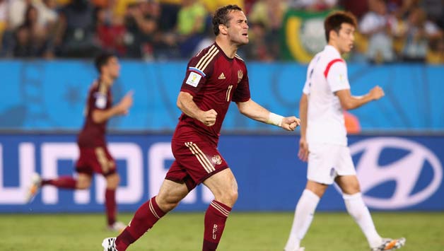 Alexander Kerzhakov rescued Russia to equalise from the bench in the Group H match © Getty Images