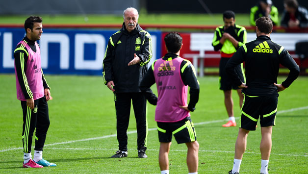 Spanish players train ahead of their World Cup match © Getty Images
