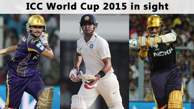 From left: Manish Pandey, Manoj Tiwary and Robin Uthappa will be eyeing an India spot for the ICC World Cup 2015 in Australia © IANS & AFP