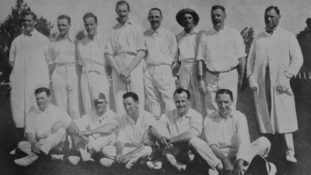 An Argentina cricket that defeated Brazil at Buenos Aires in 1921. Two members of the team were a part of the side that defeated MCC. Captain Clem Gibson is standing, fourth from left. Herbert Dorning, second from left, scored 26, and took 7 for 38 and 3 for 29 against MCC. Photo courtesy: Wikimedia Commons.