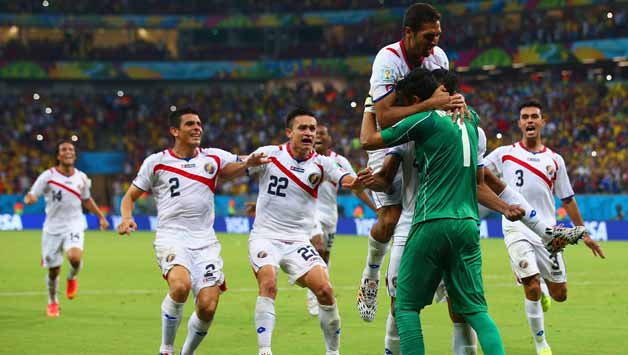 Costa Rica celebrate their win over Greece © Getty Images