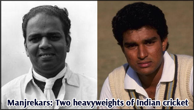 Vijay Manjrekar (left) and son Sanjay scored a total of 5,251 runs in Test cricket © Getty Images