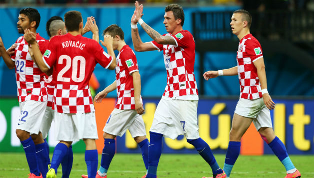 Mario Mandzukic (second from right) scored two goals for Croatia © Getty Images