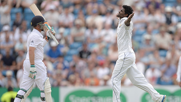 Shaminda Eranga took the crucial wicket of Ian Bell to rattle the English innings © Getty Images