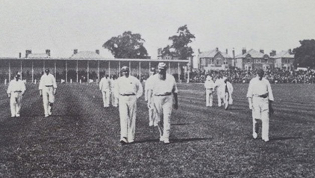 WG Grace at the end of the first day’s play.