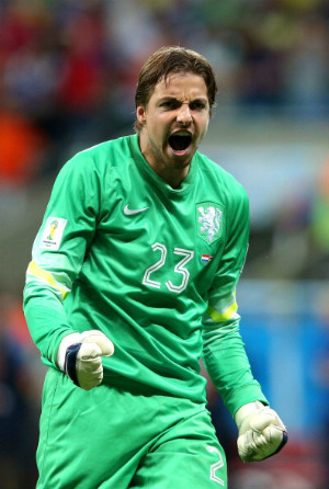Netherlands goalkeeper Tim Krul saved two penalties against Costa Rica in the FIFA World Cup 2014 quarter-finals © Getty Images