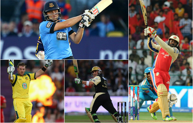 Luke Wright (top left) hit 153 in 66 balls © Getty Images & IANS