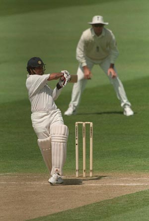 Sachin Tendulkar (batting picture) stood tall among the ruins at Edgbaston in 1996 © Getty Images 