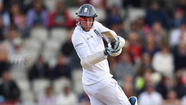 Stuart Broad broke his nose when the ball went through the gap between the grill and the visor © Getty Images