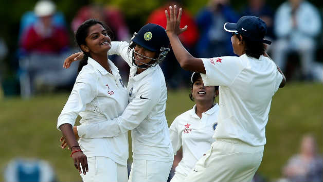 Nagarajan Niranjana (left) had a terrific day with both bat and ball for India © Getty Images