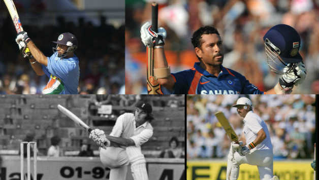 (From left): Yuvraj Singh, Sachin Tendulkar, Graham Gooch and Chris Old © Getty Images