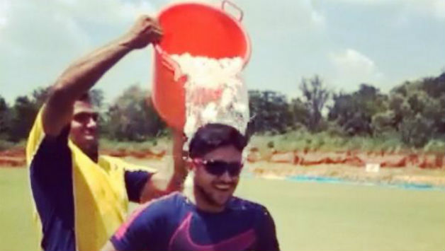 Manish Pandey takes the Ice Bucket Challenge Photo Courtesy: Manish Pandey's Twitter id