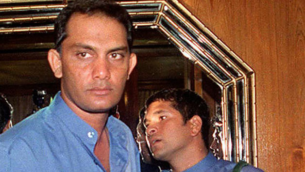 Mohammad Azharuddin (left) and  Sachin Tendulkar © AFP