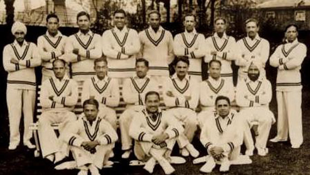 The 1932 Indian team that toured England to begin India’s journey in Test cricket (back row, from left): Lall Singh, Phiroze Palia, Jahangir Khan, Mohammad Nissar, Amar Singh, Bahadur Kapadia, Shankarrao Godambe, Ghulam Mohammad, Janardan Navle. Seated (from left): Syed Wazir Ali, C.K.Nayudu, Maharaja of Porbandar (captain), KS Limbdi (vice-captain), Nazir Ali, Joginder Singh. Front row (from left): Naoomal Jaoomal, Sorabji Colah, Nariman Marshall.