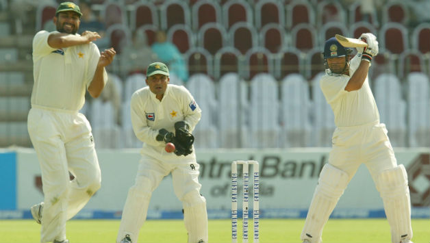 Sachin Tendulkar plays a shot en route to his unbeaten 194 at Multan in 2004 © Getty Images