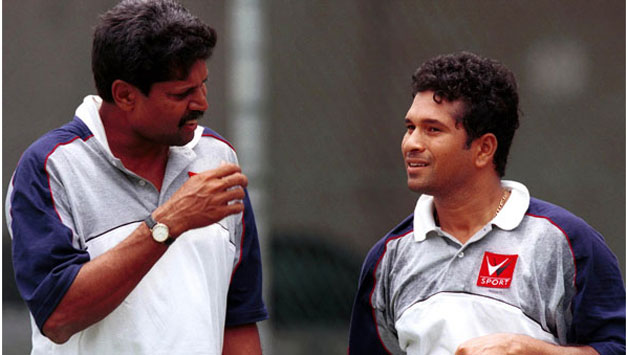 Kapil Dev (left) with Sachin Tendulkar during the former’s tenure as India coach © Getty Images
