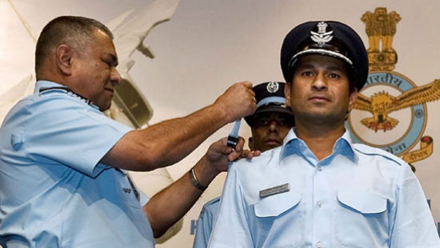The Indian Air Force conferred Sachin Tendulkar with the honour of Group Captain. 
