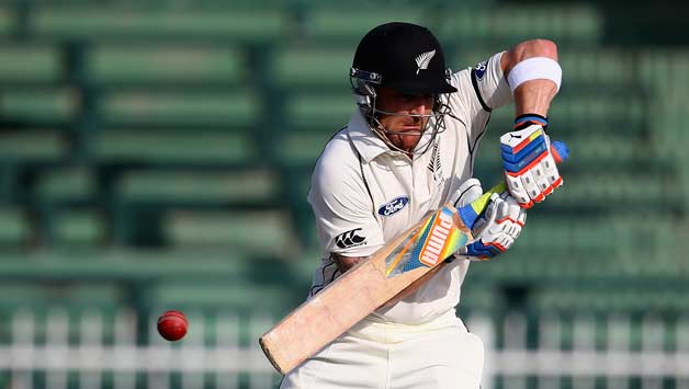 Brendon McCullum remained unbeaten on 153 off 145 balls at Stumps on Friday © Getty Images