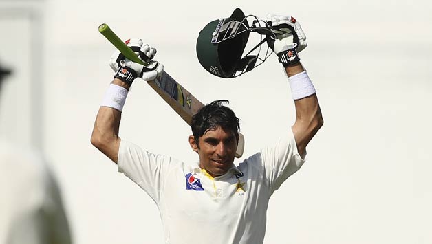 Misbah-ul-Haq equalled Sir Viv Richard's record of the fastest century in Test cricket after he reached the milestone in 56 deliveries © Getty Images