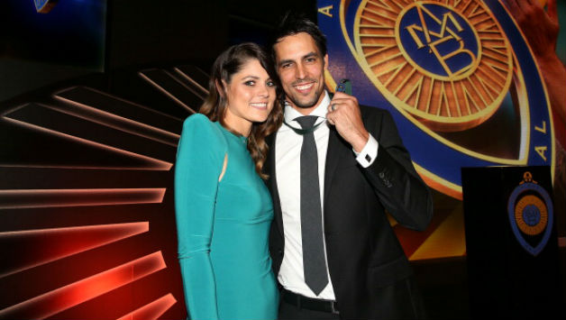 Mitchell Johnson with his wife Jessica Bratich © Getty Images
