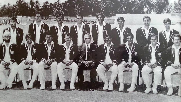 Keki Tarapore (sitting, fifth from left) with the first Indian team to win series in West Indies