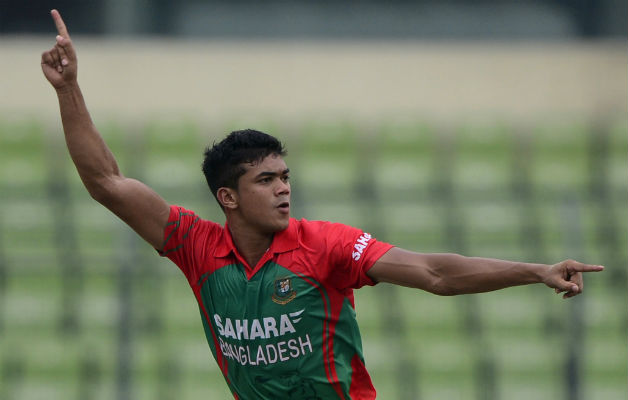 Taskim Ahmed marked his ODI debut with a fifer against India © AFP