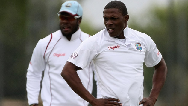 Sheldon Cottrell (right) whose only Test appearance was against India in Kolkata in November 2013, claimed the first four wickets © Getty Images (File Photo)