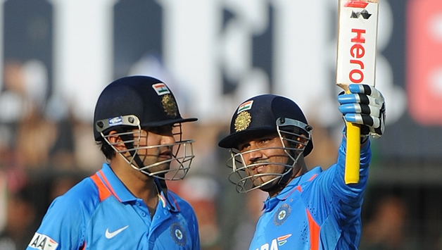 Virender Sehwag (left) and Gautam Gambhir were among the big five cricketers who were left out of the Indian probable 30-man squad for the ICC World Cup 2015 © AFP (File Photo)