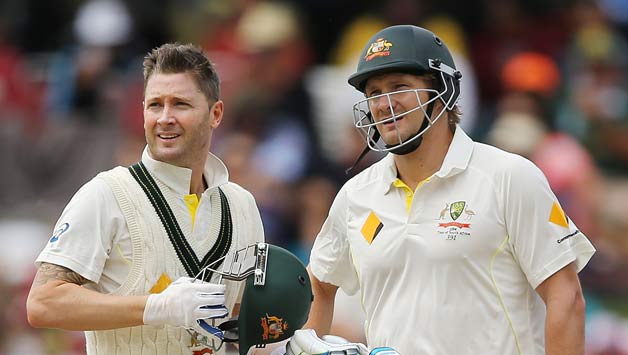 Michael Clarke (left) stated that Shane Watson brings tremendous balance to the team © Getty Images